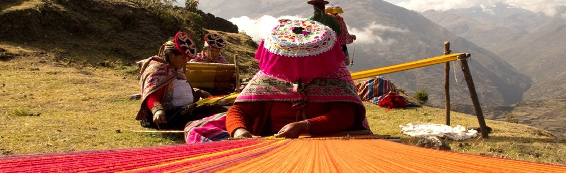 Peruvian Andean Textiles with multiple colors